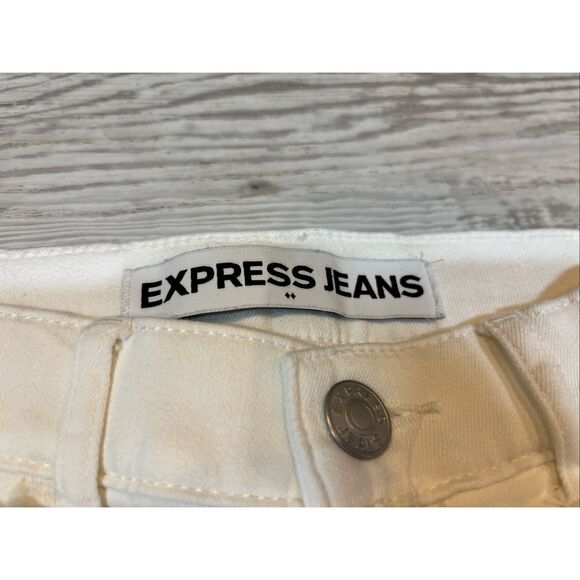 Express ankle legging high-rise white distressed jeans size 2 - Picture 11 of 13